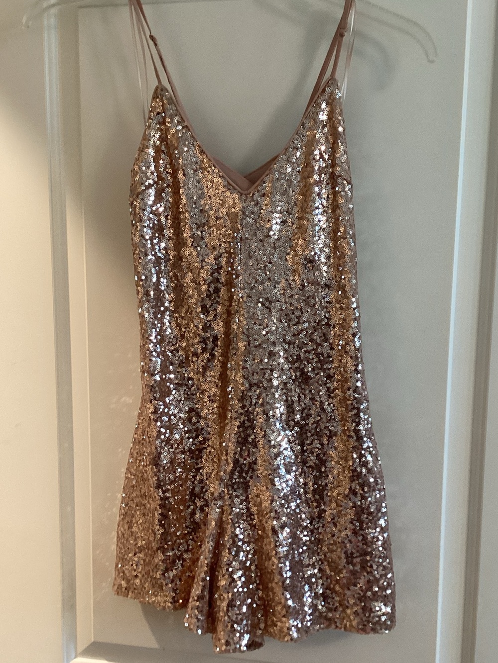 Windsor Rose Gold Sequin Cami Romper
